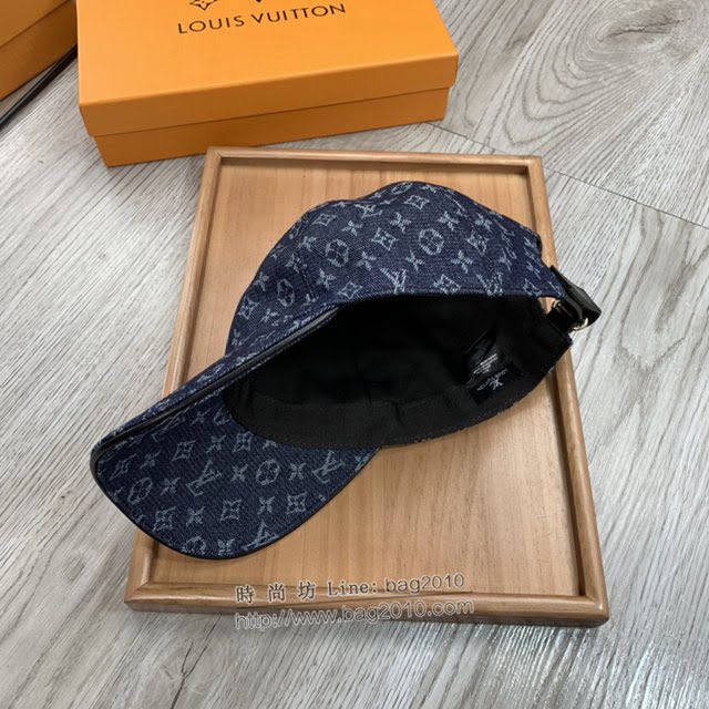 LV男女同款帽子 路易威登水洗做舊牛仔小字棒球帽鴨舌帽  mm1760